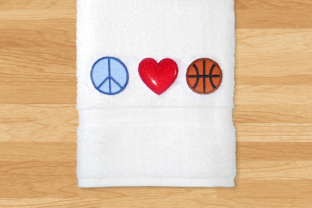 Basketball Peace Love Applique for Apparel