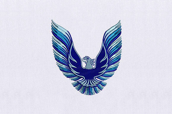 Blue Bald Eagle: A Bold and Detailed Embroidery