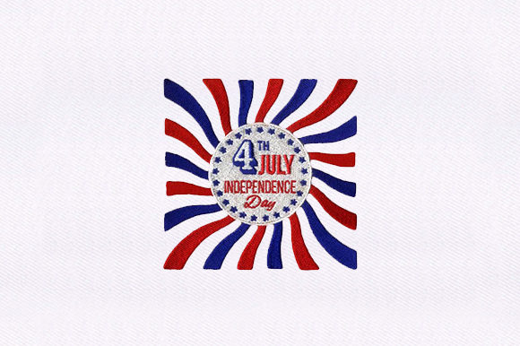 Celebrating with 4th July Caption Embroidery