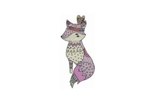 Charming Decorated Fox Embroidery Design