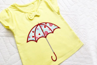 Charming Umbrella Applique for Spring Embroidery