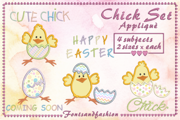 Chick Set Appliquè: A Charming Addition for Your Apparel