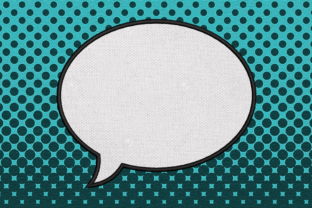 Comic Book Speech Bubble Embroidery