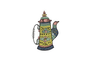 Lime Tea Pot: A Charming Addition to Your Embroidery
