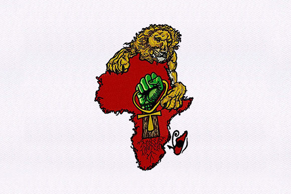 Lion African Continent: A Majestic Embroidery Design