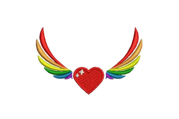 Pride Wings: A Colorful Heart for Your Next Project