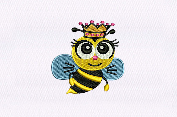 Queen Honey Bee: A Sweet and Elegant Embroidery Design