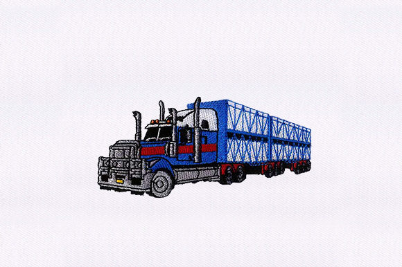 Trailer Truck Vehicle: A Versatile Embroidery Design