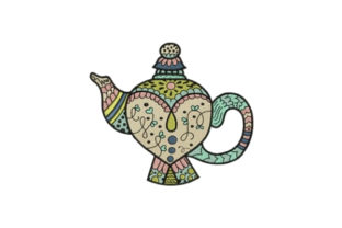 Vintage Tea Pot: A Charming Embroidery Design